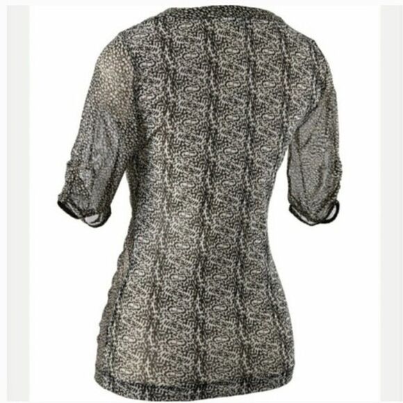 CAbi #241 Gathered Placket Sheer Blouse - Picture 5 of 6